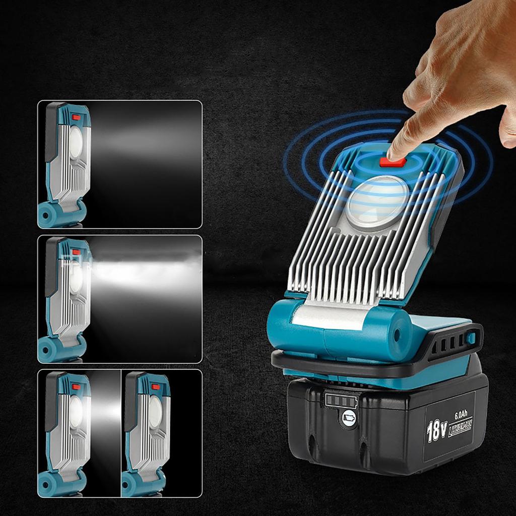 Rechargeable LED Work Light for Makita BL1815 Cordless Outdoor Light 14.4V BL1415/18V Tools, Li-ion Battery,
