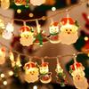 Cross-Border LED Christmas String Lights - Flashing Cartoon Snowman Decorative Holiday Atmosphere