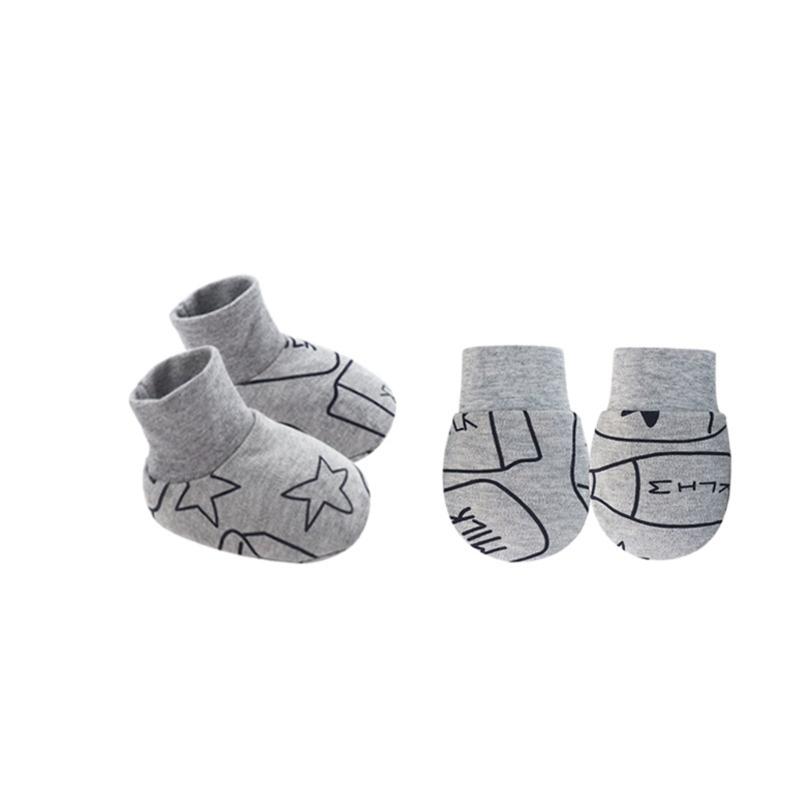 No Scratch Mittens Socks Set Toddler Mitts Baby Mittens Cotton Gloves Footwear Baby Breathable Gloves for Boys Girls