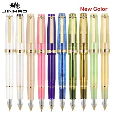Jinhao 82 Fountain Pen Acrylic Ink Pen Spin Golden EF F Nib Elegante Business Office School Supplies Writing Pen Stationery