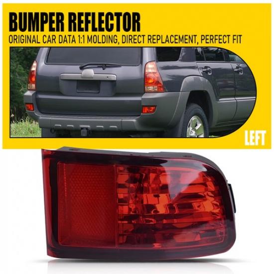 For 2003-05 Toyota 4Runner Reflector Bumper Light Case Rear Red Left Driver Side
