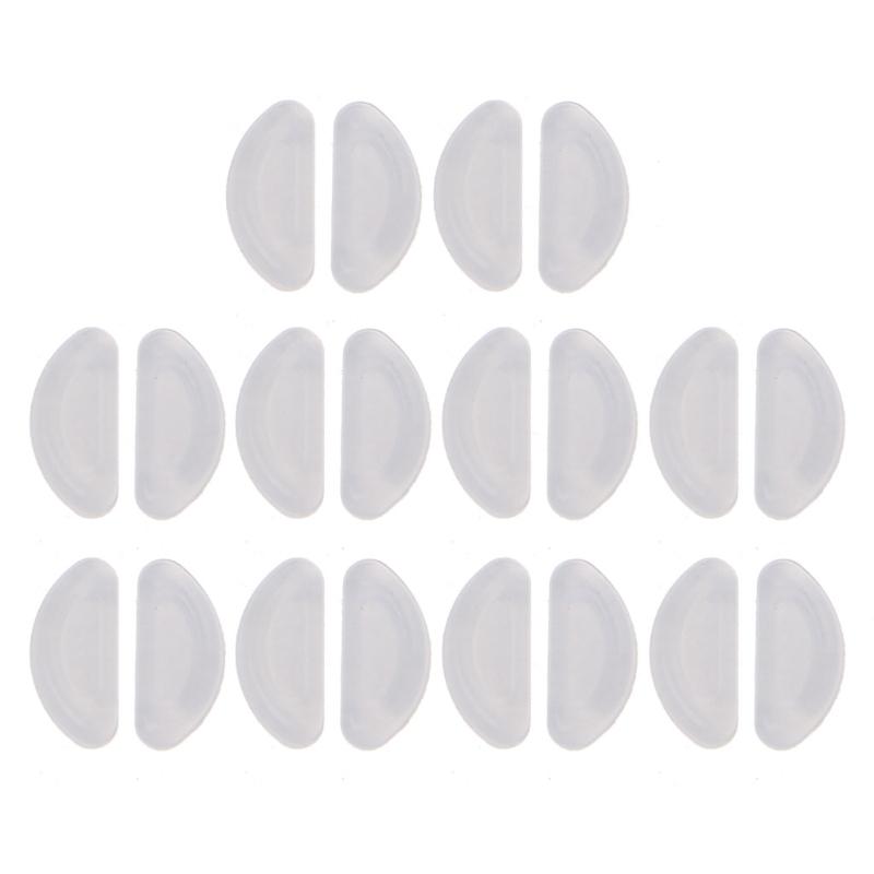 10 Pairs Adhesive Eye Glasses Nose Pads D Shape Stick on Anti-Slip Soft Silicone Adhesive Nose Pads Glasses Nose Pad Kit