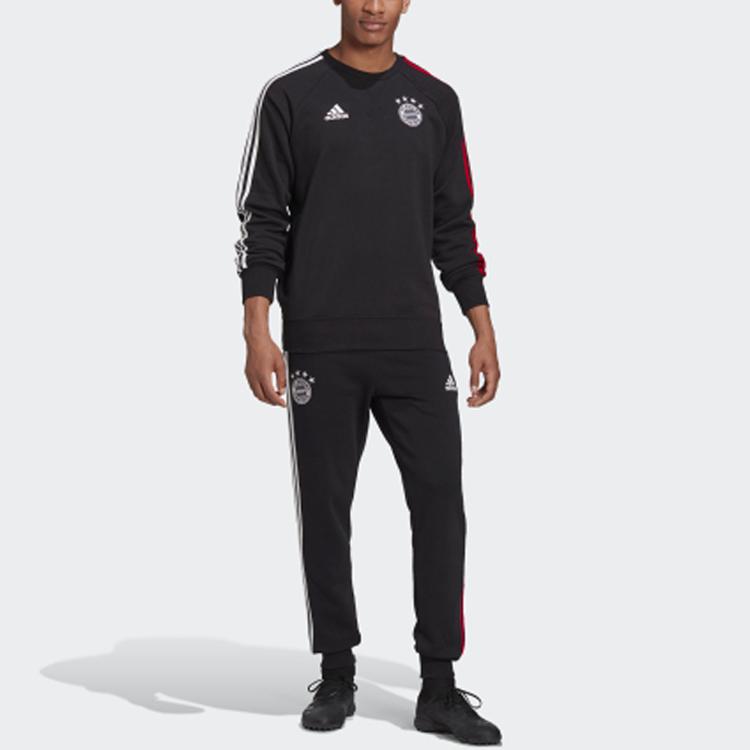 adidas FC Bayern Munich Sweatshirt Crew Neck Pullover Men Tops Black FR5323