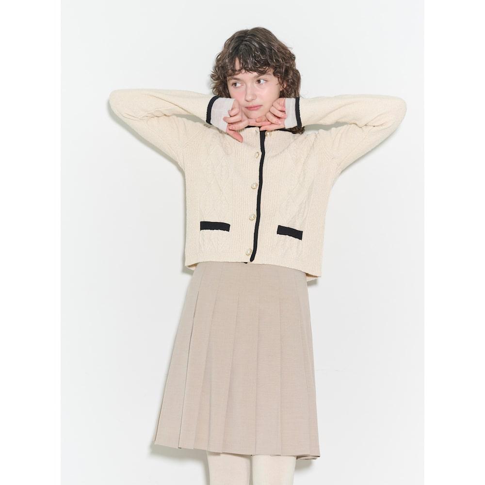 Binpolleidiseu [B. My] Classic Pleated Mini Skirt Beige (Bf5227N01A)