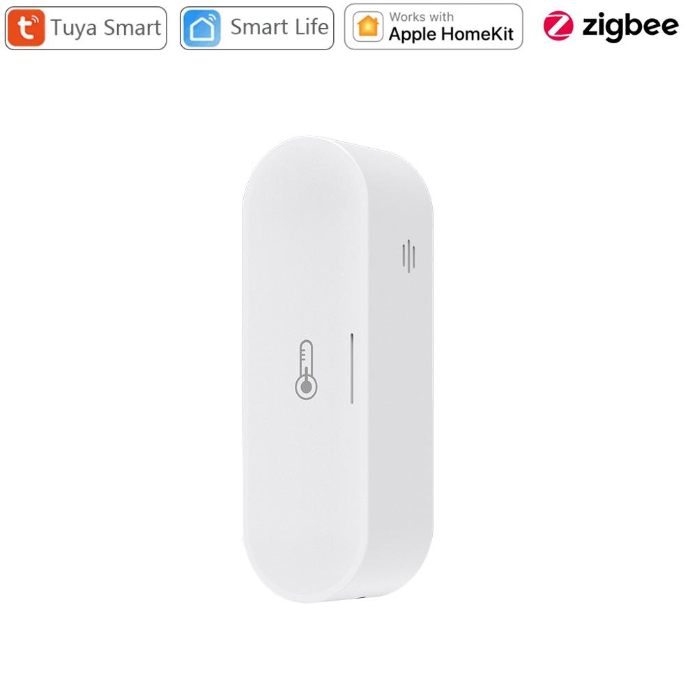 Tuya Zigbee Smart Temperature and Humidity Sensor Micro USB / Battery Powered Home Security Work with Homekit Alexa Google Home