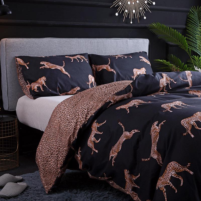Europe and America Dark Flower Print Duvet Cover Set Queen King Size Bedding Set Twin Single Double Bed Sets Home Quilt Covers