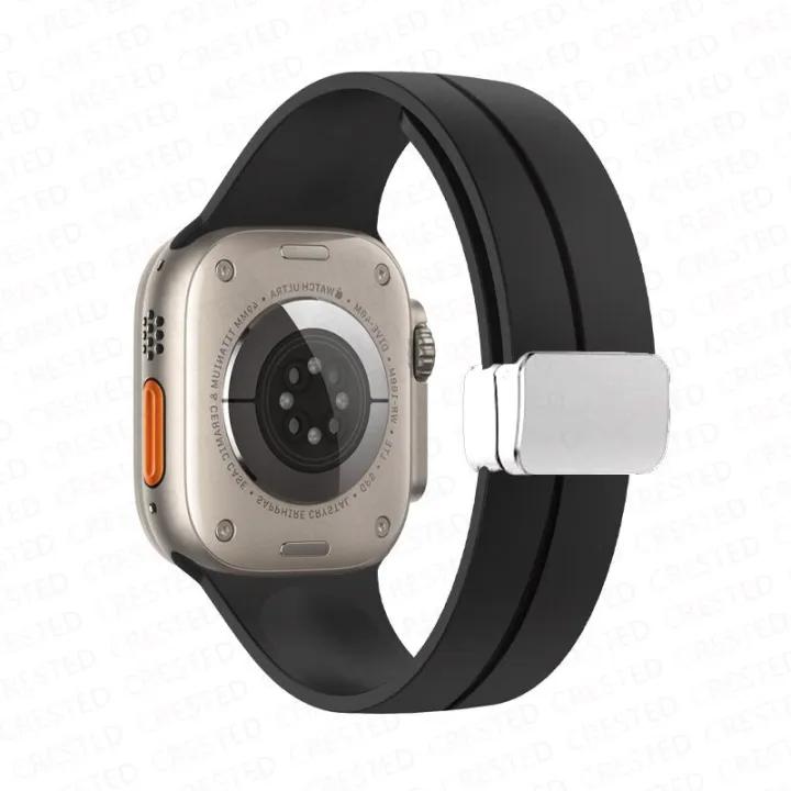 Magnetic Strap For Apple watch ultra band 49mm 45 mm Silicone Bracelet iWatch Series 7 8 se 6 5 3 44mm 45mm 40mm 41mm 42mm 38mm