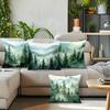 Watercolor misty pine forest pattern digital printing pillow cover Short plush Suitable rooms bedrooms sofas throw cushion cover
