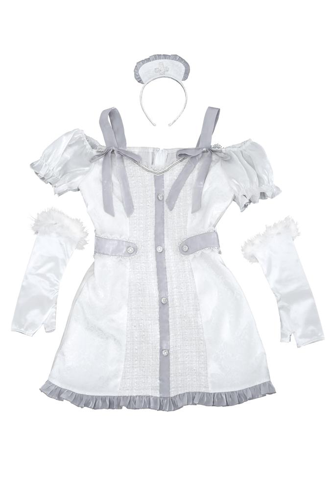 Luxterra Cosplay Halloween Ecru Nurse White [Clear Stone] Women's