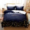 3D Happy New Year Bedding Set Christmas Happy Duvet Cover Pillowcase 2/3 Holiday Gift AU/EU/ES/DE Full Size Quick Drying Soft Home Textile