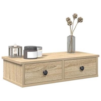 Vidaxl Wall Shelf with Drawers, Sonoma Oak, 60X25X15 Cm