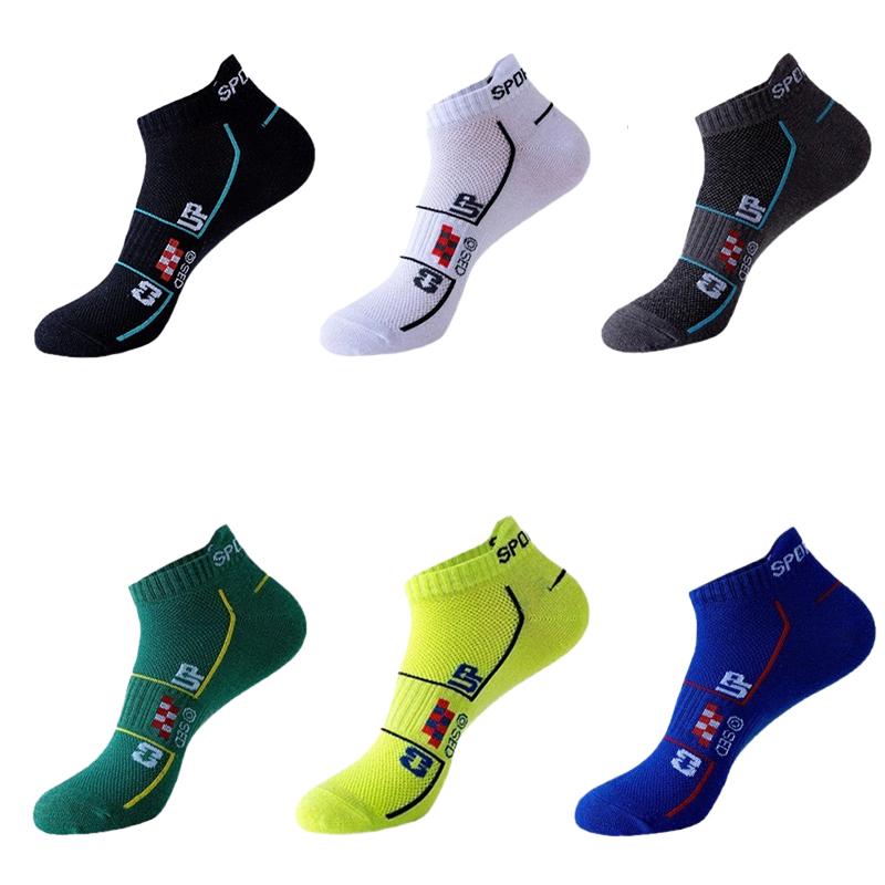 6/12Pairs Men Sports Mesh Running Socks Breathable MoistureWicking Low-Cut with Ear Loops All-Season Couple Socks for Men Women