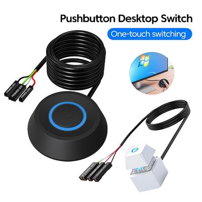 Computer Desktop Schalter 2M LED-Leuchten PC Motherboard Externer Boot Ein-/Ausschalter Verlängerungskabel für Home Office