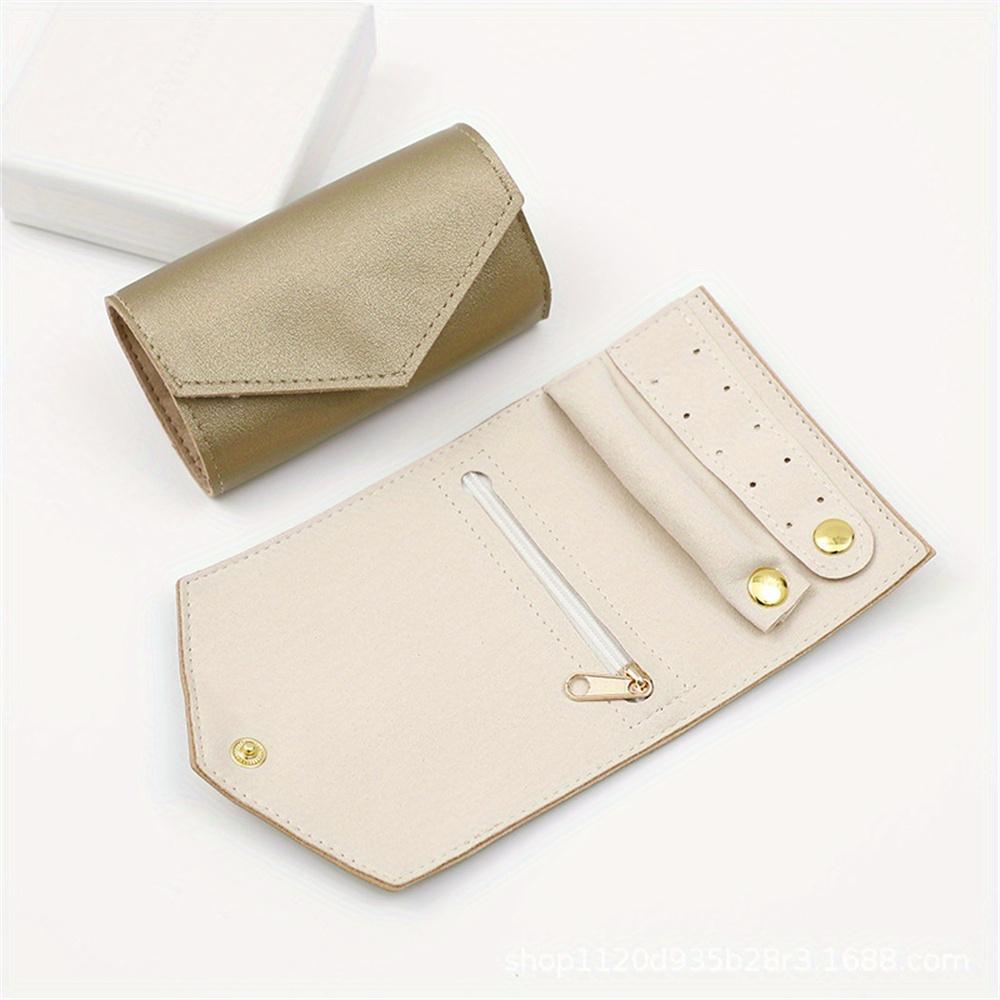 Portable Jewelry Organizer Bag for Women Travel Multi-functional Earrings Ring Necklace Storage Bag PU Creative Jewelry Roll