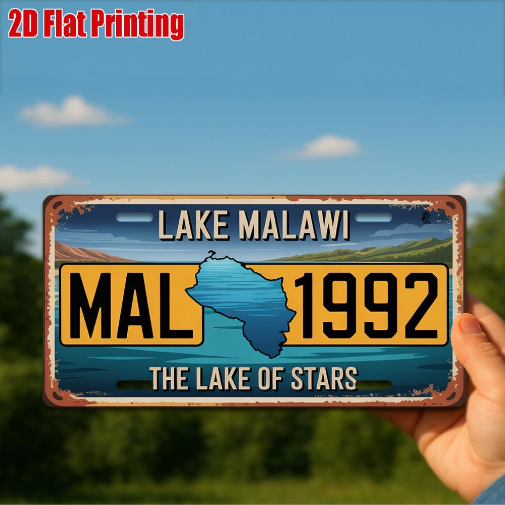 D Flat pc Vintage Metal Sign for Decorative Purposes Only Outdoor Plaque Wall Decor Lake Malawi Aluminum Sign 15x30cm(5.9x7.8inch)