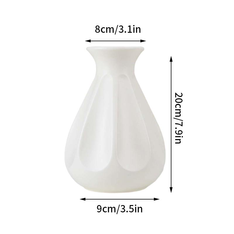 Imitation Ceramic Flower Vase Nordic Solid Color Plastic Dried Plants Vase Flower Arrangement Container Home Living Room Decor