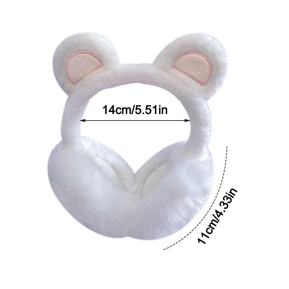 Cute Bear Ear Earmuffs Foldable Thickened Ear Cover Anti-Freeze Keep Warm Ear Warmer for Women Girls