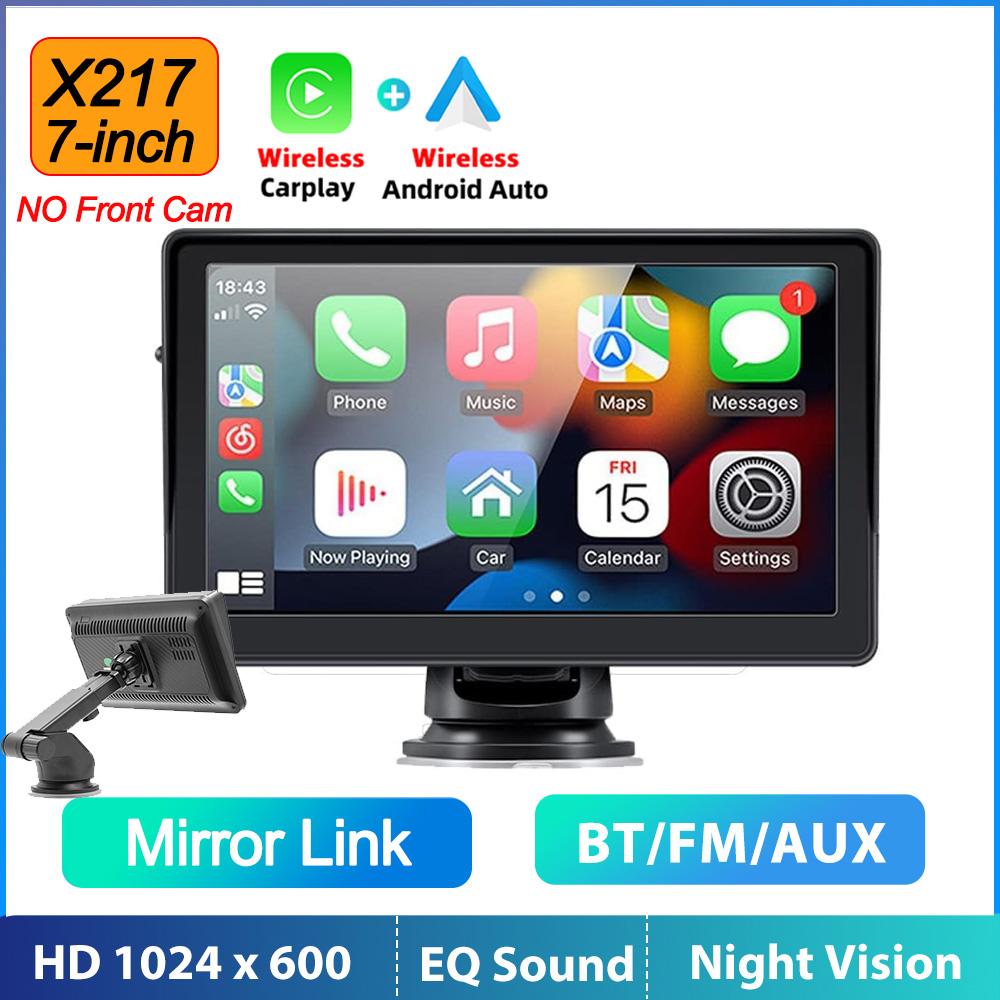 7/9INCH  Stereo Receiver Car Radio With Dashcam Wireless Carplay Android Auto GPS Navigation Automotive Multimedia Player 12LED