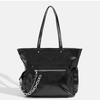 Simple retro large-capacity student class commuting tote bag, new high-texture chain shoulder handbag