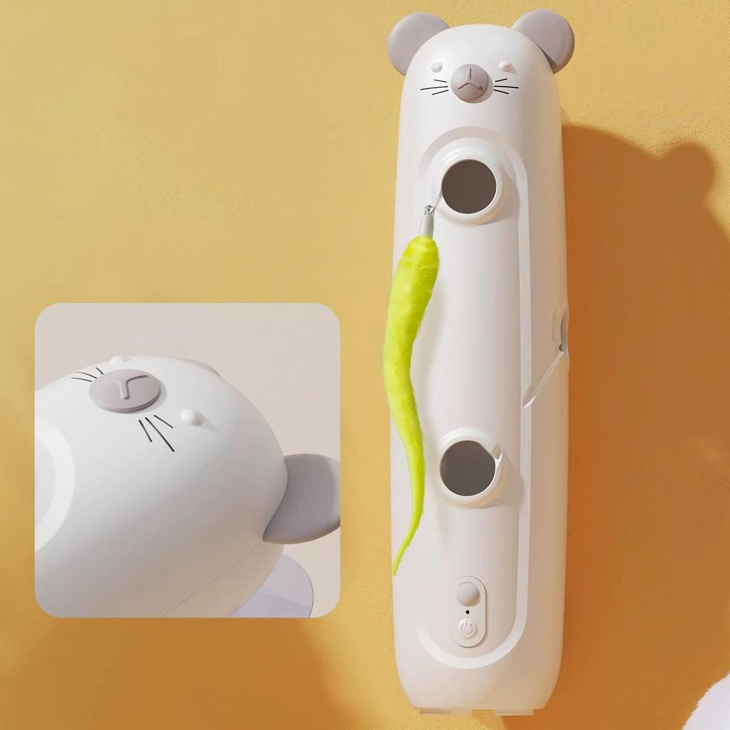 Interactive Indoor Cat Toys Smart Sensor Automatic Kitten Playing Supplies Cat Interactive Toy With Feathers For Wall Door Floor