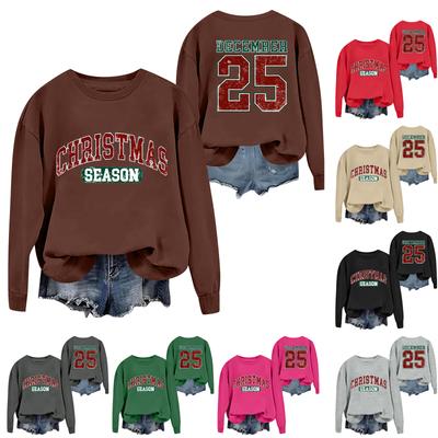 Christmas T-Shirts And Sweatshirts, Women'S Sweatshirts, Long-Sleeved Pullover Sweatshirts, Women'S Long-Sleeved Tops