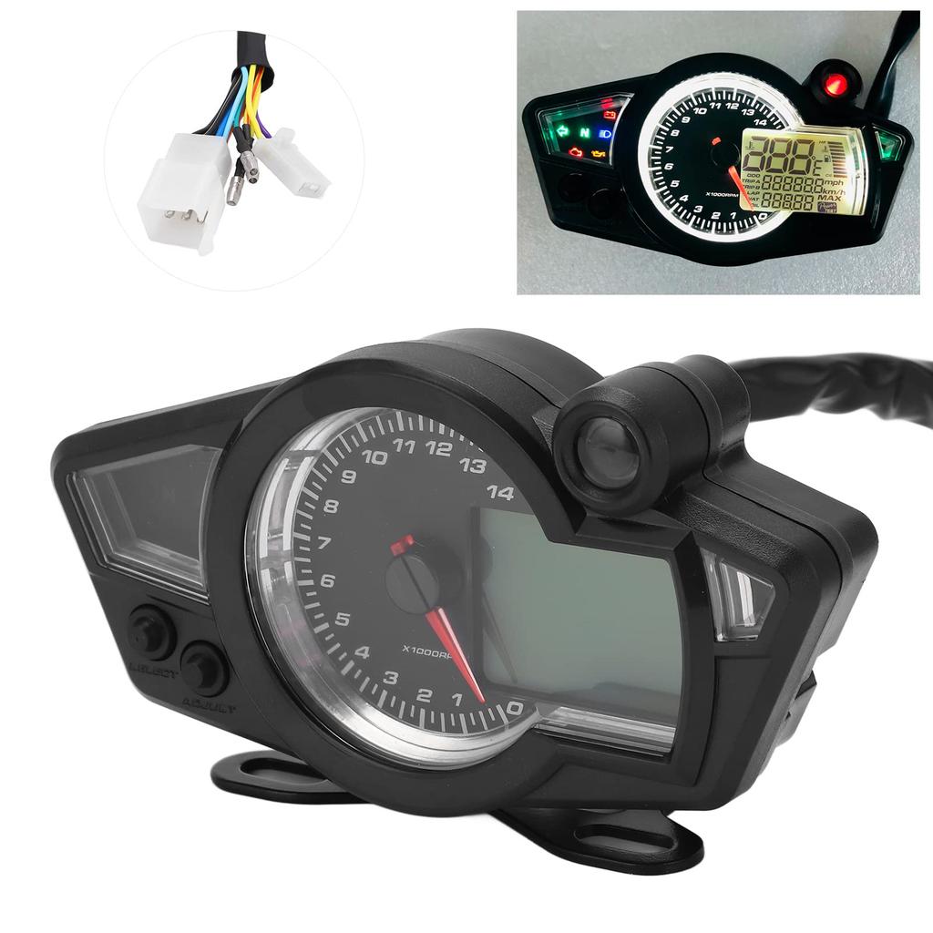 DC12V Motocyklový Rychloměr Otáčkoměr Měřič, Univerzální Upravený Motocykl Antireflexní Podsvícení Univerzální Měřič pro