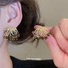 Silver Needle Retro Tiger Eye Diamond Tassel Earrings - Autumn/Winter Luxury Dangle for Women