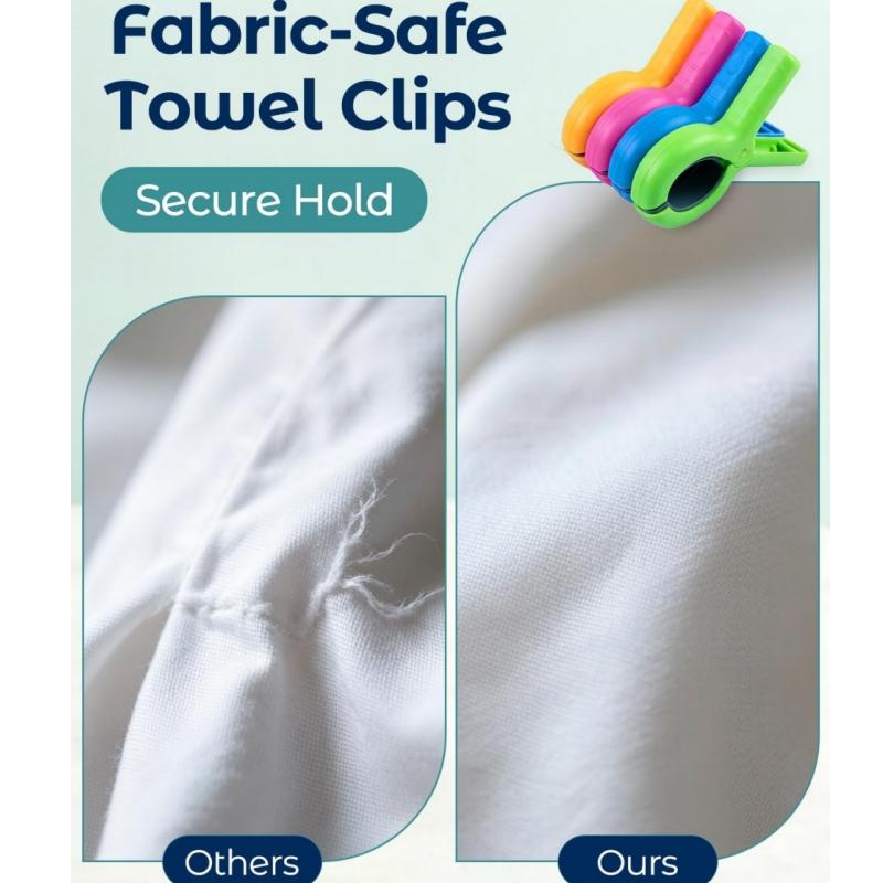 4/8/10Pcs Colorful Large Beach Towel Clips Heavy Duty Windproof Strong Grip Pegs Holder for Beach Chair Pool Cruise Sun Lounger
