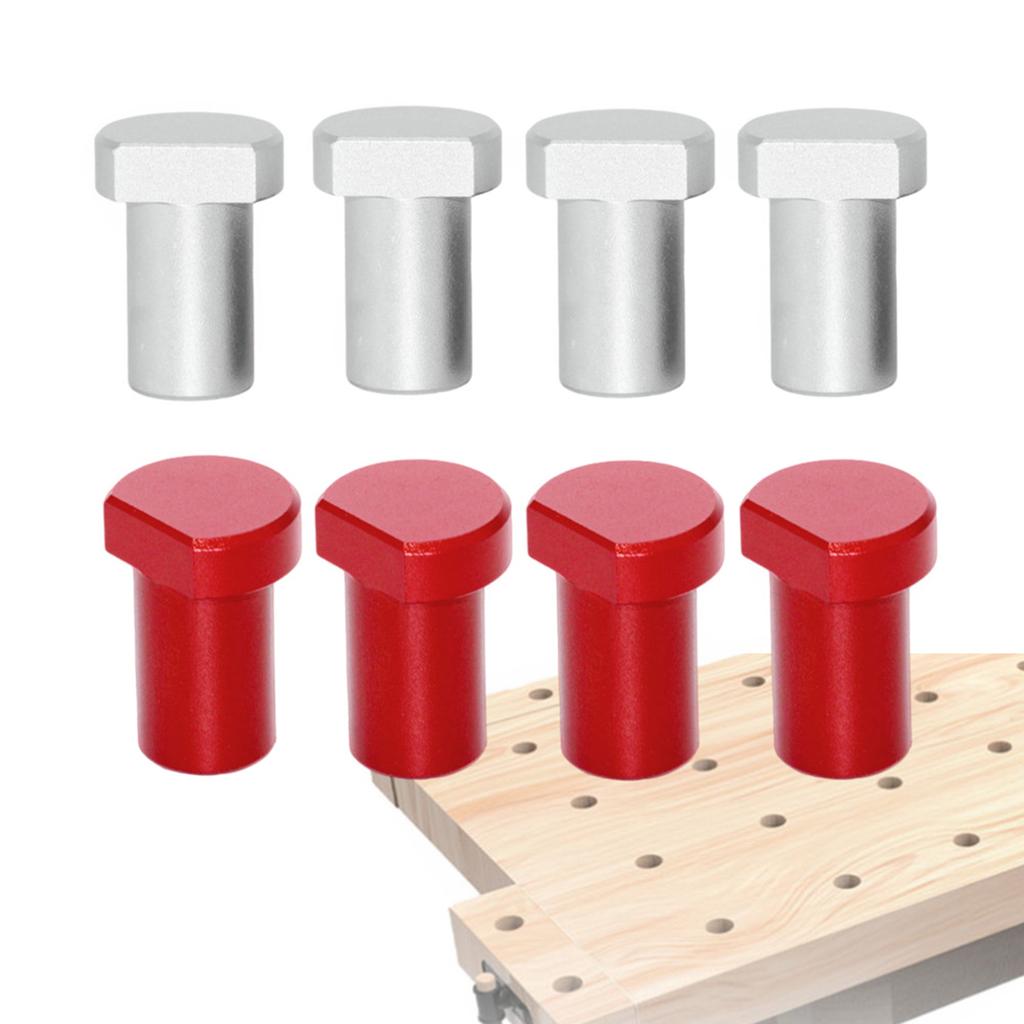 4Pcs Aluminum Alloy Bench Dogs Workbench Pegs Brake Stops for Secure Positioning in 19mm or 20mm Dog Hole