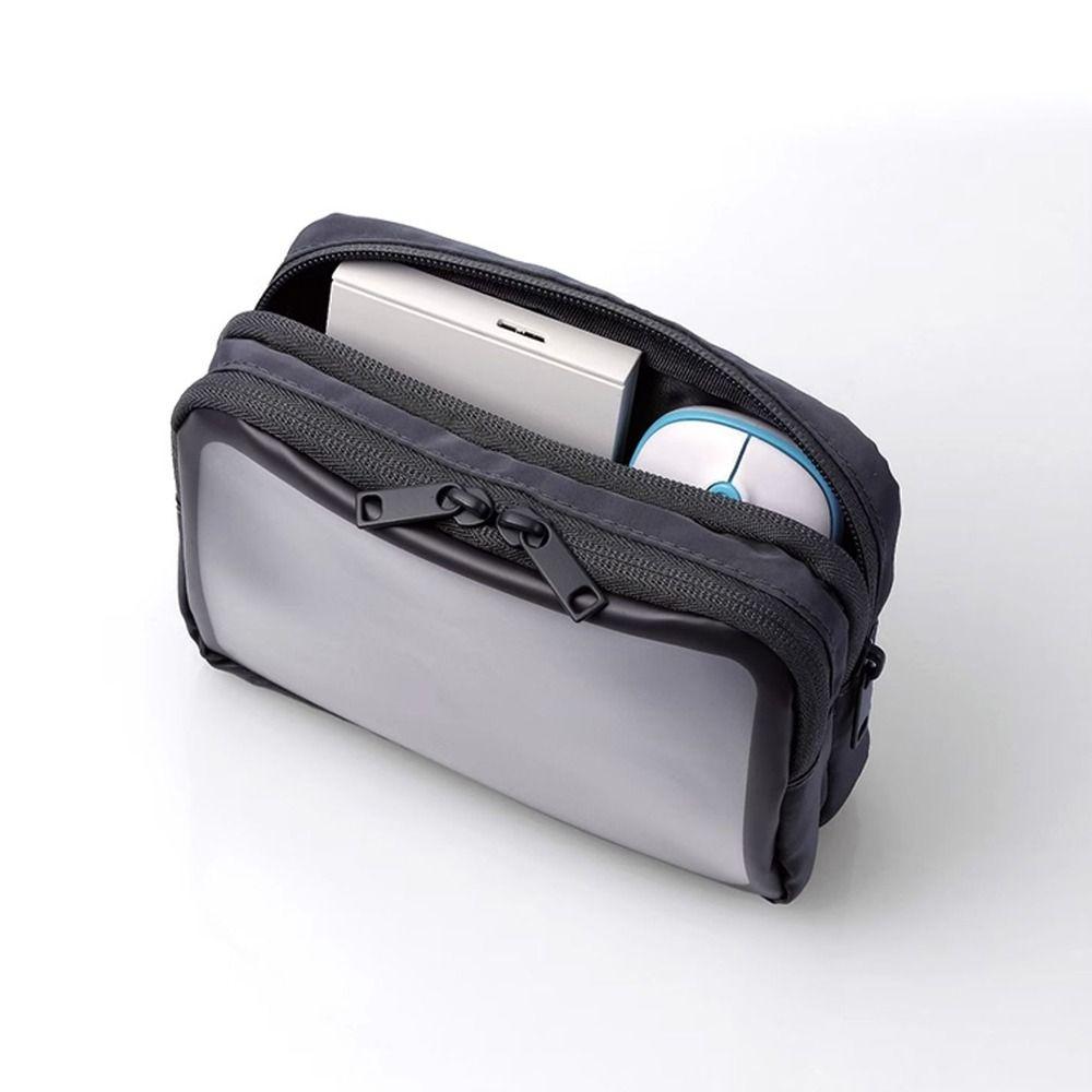 1/2/3 Compartment Travel Tech Pouch Waterproof Portable Charger Cable Organizer Zipper Closure Protective Transparent Makeup Bag