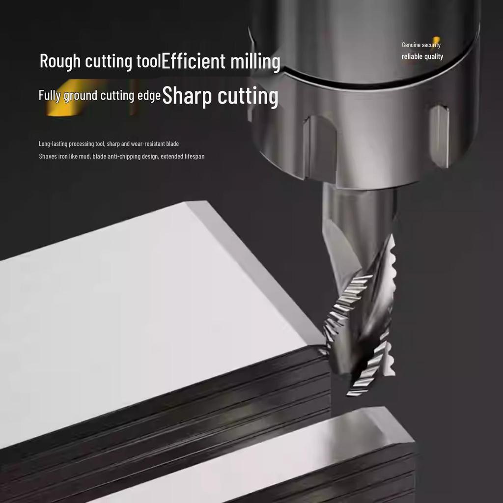 Yihai White Steel Straight Handle Wave Blade Milling Cutter, 3-Flute Coarse and 4-Flute Extended for Aluminum Deburring, 12162025mm