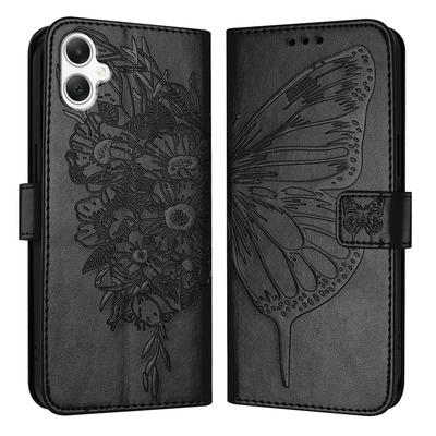 Etui portfelowe dla Samsunga Galaxy A06 4G z paskiem na nadgarstek, skórzane etui na telefon z wytłoczeniem motyla