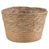 A84E-Straw Weaving Flower Plant Pot Wicker Basket Rattan Flowerpot Storage Basket Handmade Woven Planter Basket Durable M
