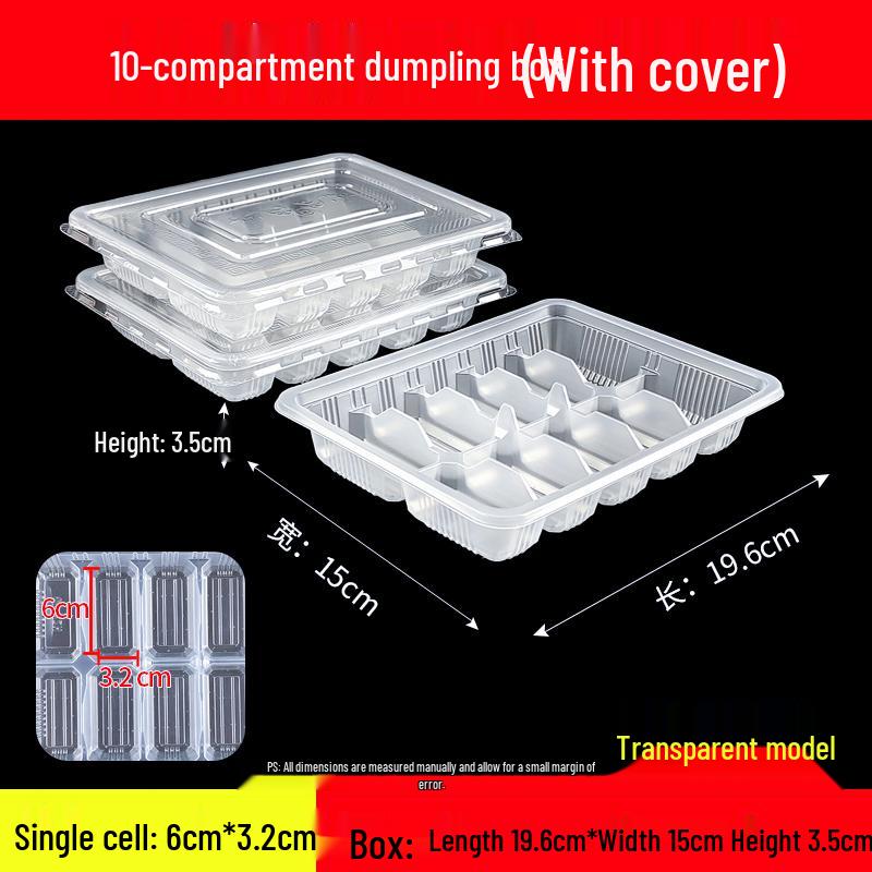 Dumpling Box: Thickened Disposable Takeaway Container with Lid