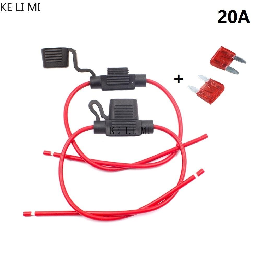 2Pcs Auto Car Blade Inline Type ATM Mini Fuse Waterproof Holder Case Motor Tap Blow Blo 12V 32V 16 AWG Wire Cutoff Switch Socket Fuses4