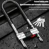 Bike Combination U Lock, Heavy Duty Bike Combination U Lock Paddle Lock for Bicycle Electric Scooter Motorcycles