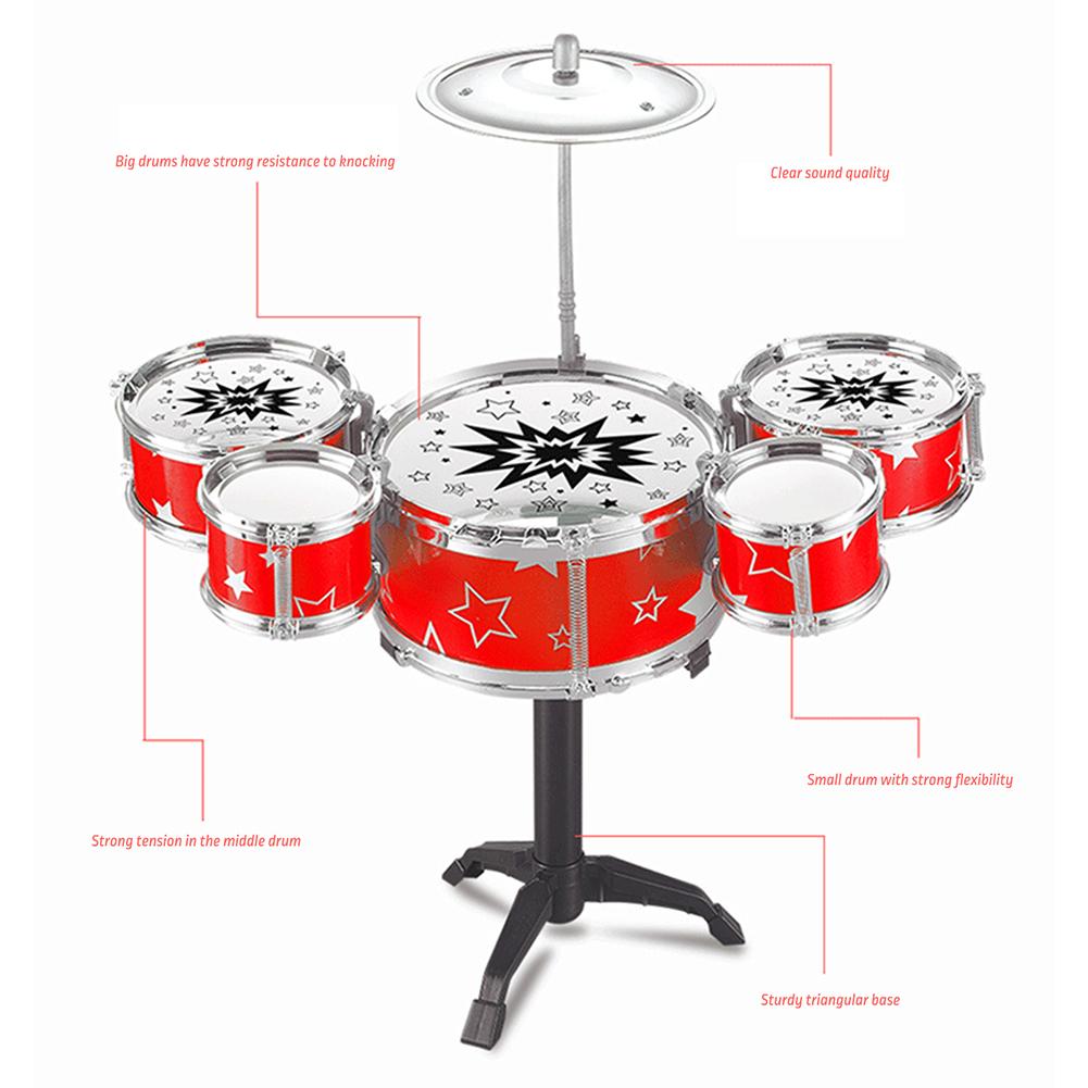 Mini Five-Drum Set Toys For Kid Puzzle Musical Instrument Playthings Gift For New Year Xmas drum set for kids