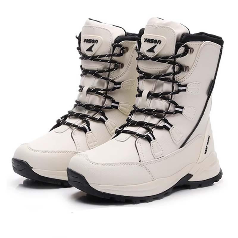 Women's Winter Thickened Padded Waterproof Comfortable Warm Anti Cold Lightweight Hiking Waterproof Non-slip Thick Sole Snow Boots