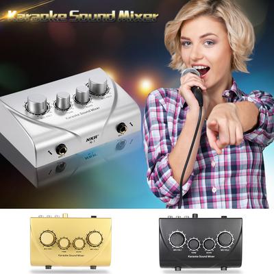 Karaoke Sound Mixer Dual Mic Inputs With Cable N-1 Silver US Plug