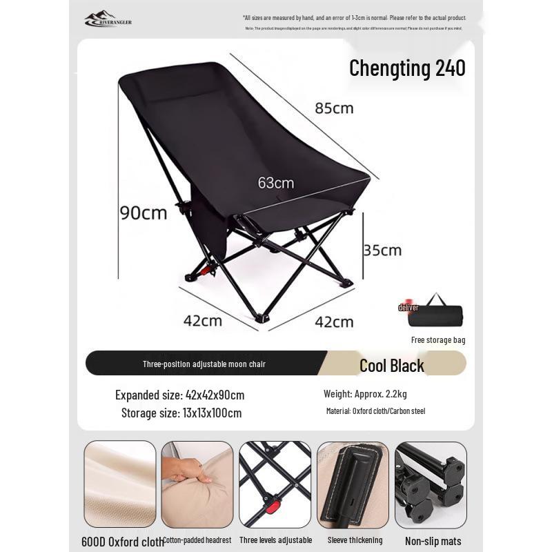 Adjustable Outdoor Folding Recliner Chair with Three-Position Backrest - Perfect for Office, Camping, or Relaxation