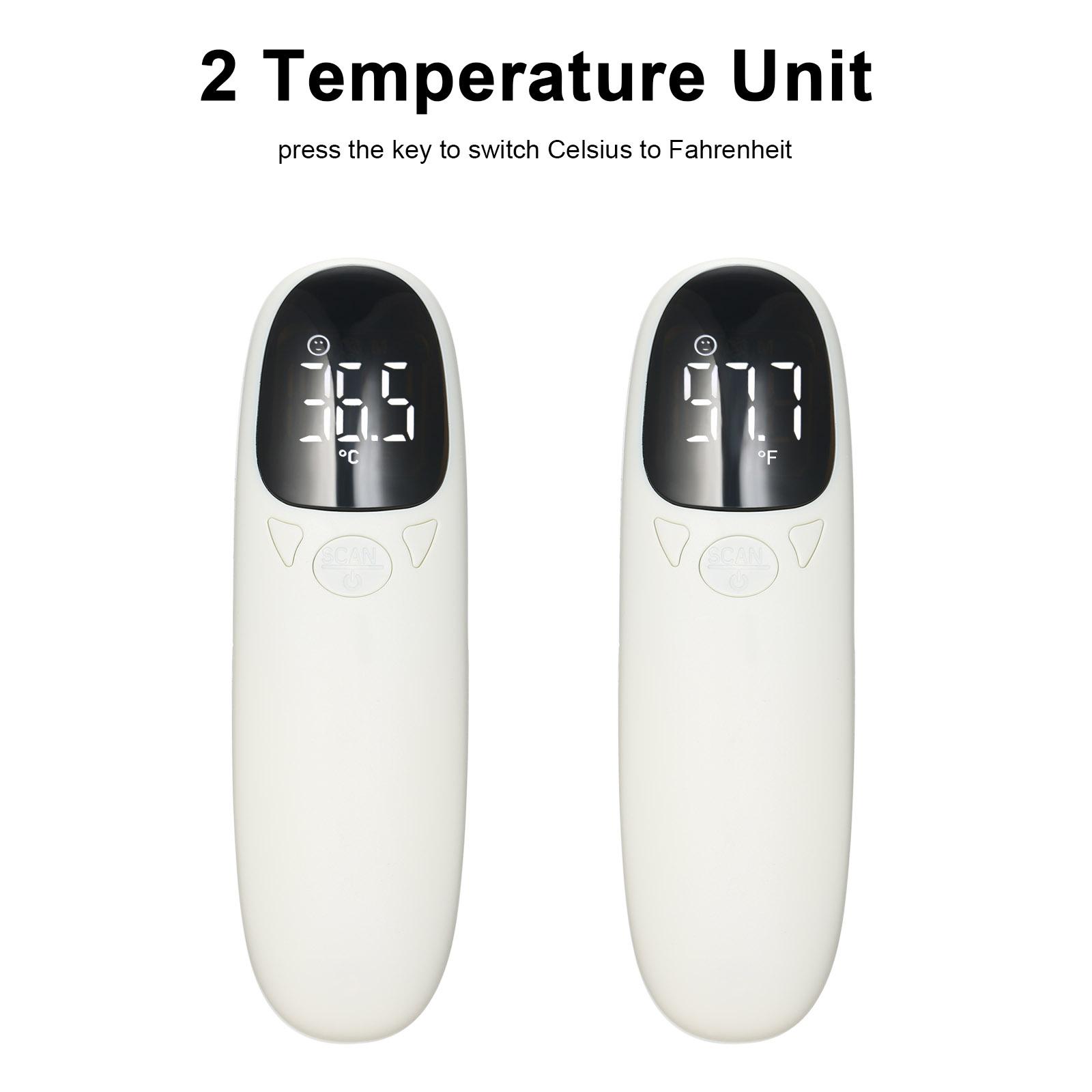 Non-Contact Thermometer Digital Infrared Forehead Thermometer Fast Accurate Reading Body & Object Dual Mode LED Display for Home Hotel Office Market Color: White