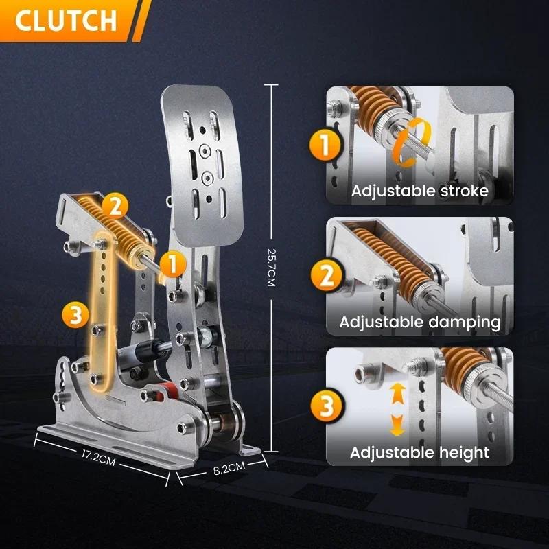 Pedály SIMJACK PRO, Závodní pedály pro simulátory, Závodní simulátor pro PC, Tlakový senzor, Snímač zatížení, HE Hydraulický pedál