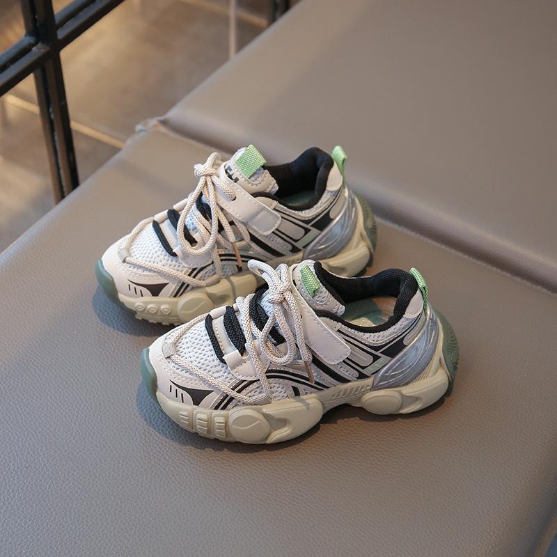 Children's sports shoes 2025 spring and autumn new mesh breathable dad shoes fashion Korean version soft sole men's and women's casual trendy shoes