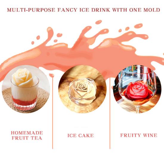 1/3Pcs 3D Rose Silicone Mold Easy Release DIY Ice Cube Chocolates Mousse Candles Soap Making Flower Shape Mold