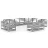 VidaXL Bois de Pin Massif Salon de Jardin 12 pcs Ensemble de Meubles de Terrasse Meubles d'Extérieur Mobilier de Jardin 3075956
