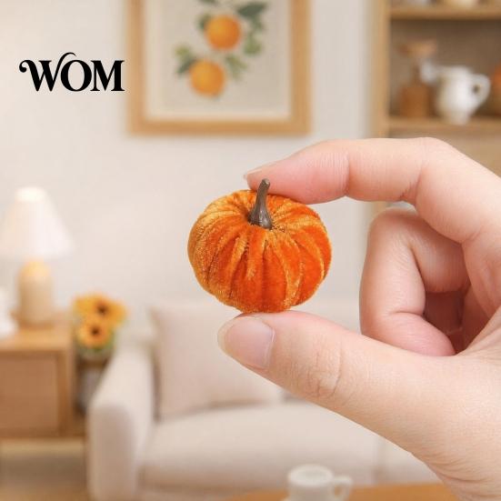 Vintage Style Pumpkin Accents 20 PCS Velvet Decorative Ornaments, Multi-Color Artificial Fall Harvest Decor Mini Pumpkins for Crafts Mantel