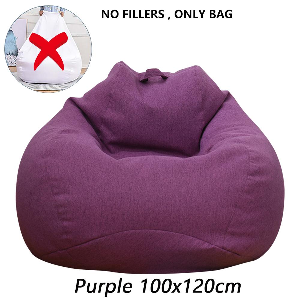 1/2Pcs Lazy Sofa Cover Solid Chair Covers Without Filler Large Bean Bag Cover Adults Couch Living Room Bedroom Tatami Lounger