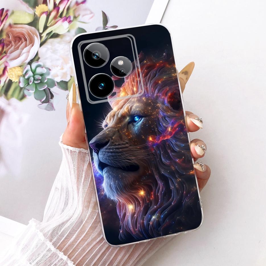 For Realme GT 7 GT7 T 5G Case RMX5061 Cute Lion Fashion Painted Cover Soft Silicone Phone Case For Realme GT 7 Pro GT7T 5G Shell