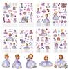 Little Princess Sofia Jigsaw Puzzle Stickers - 8 Sheets, Cartoon Character, Self-Adhesive, Waterproof.