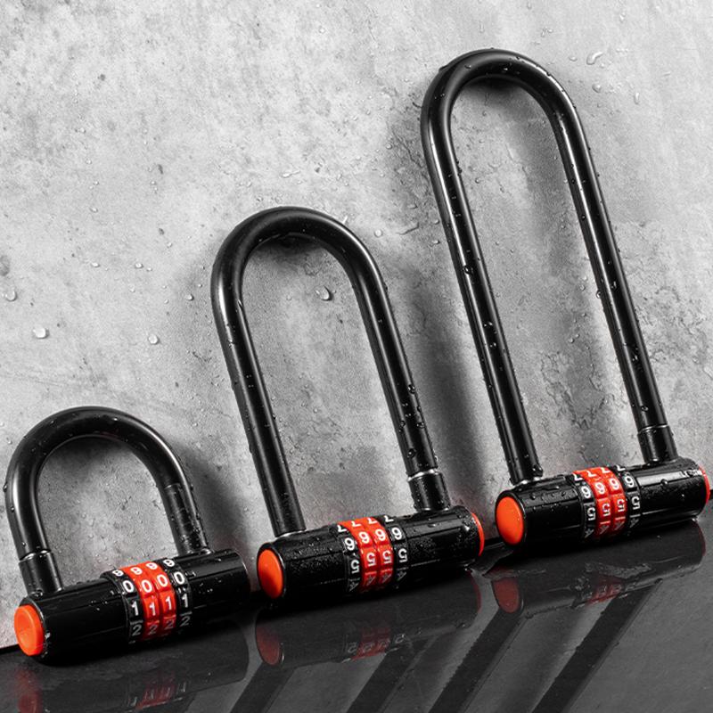 Durable & Waterproof U-Shape Anti-Theft Combination Lock Shop Door & Bicycle Padlock with Password Unlock